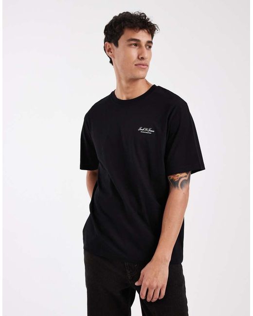 Jack & Jones Black T-shirt With Script Logo for men