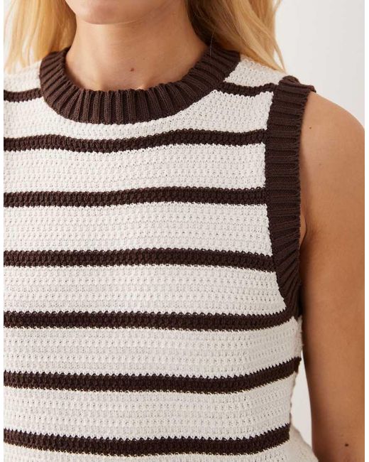 ASOS Natural Crochet Knit Beach Top Set