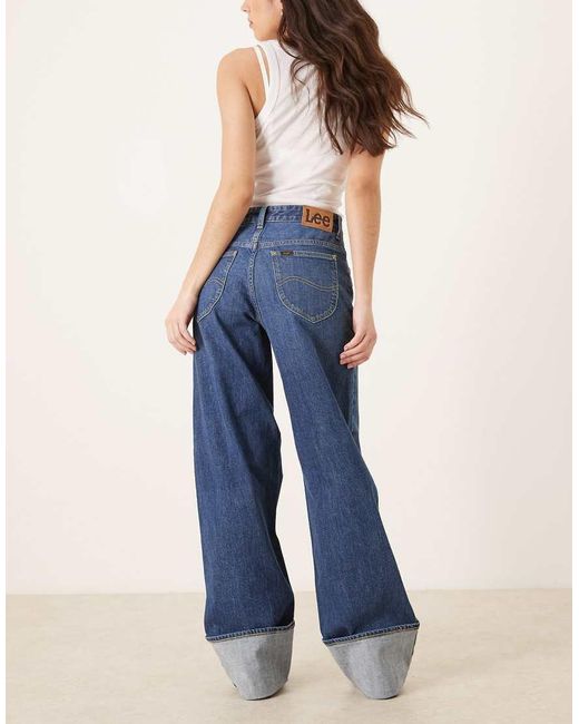 Lee Jeans Blue Rider Loose Turn Up baggy Jeans