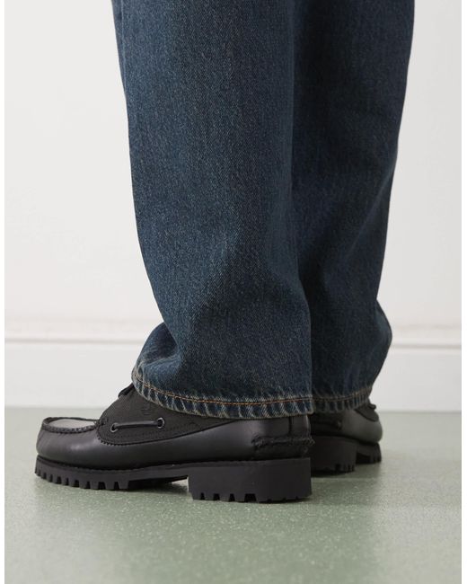 Timberland Authentic – bootsschuhe aus em leder mit drei ösen in Blue für Herren
