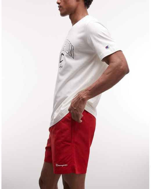 Champion Red Swim Shorts for men
