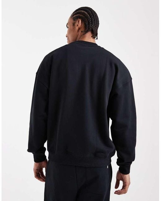Only & Sons Blue Premium 400gsm Heavyweight Oversized Fit Crew Neck Sweatshirt Co-ord for men