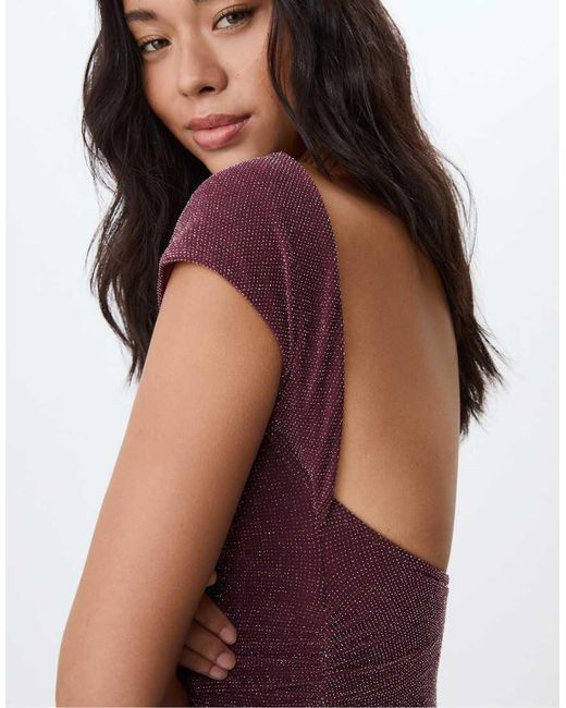 Stradivarius Midi-Jurk Met Open Achterkant in het Purple