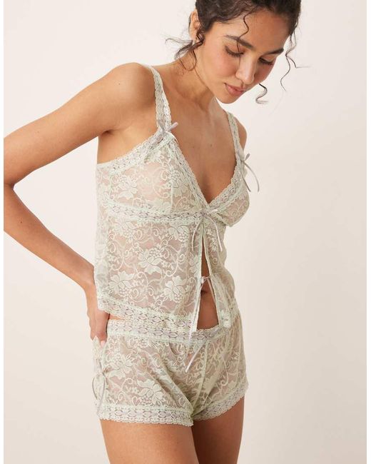 ASOS Natural Harlow Ribbon Slot Cami