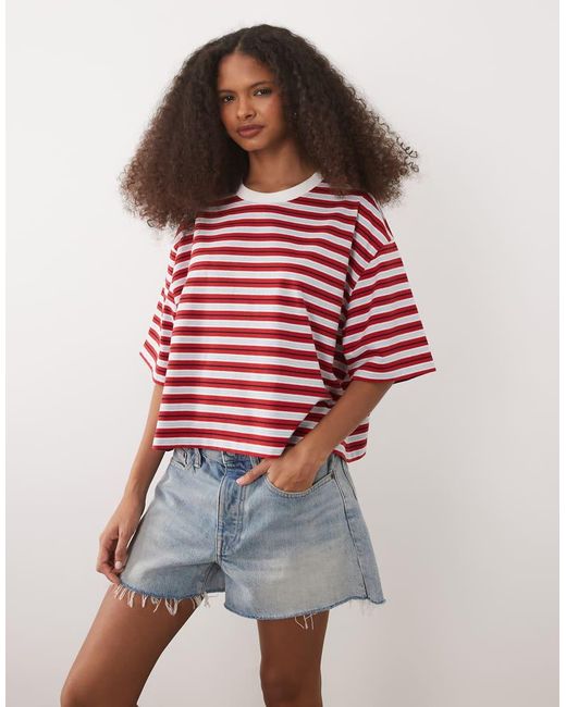 ASOS Orange Contrast Neck Boxy Crop Top