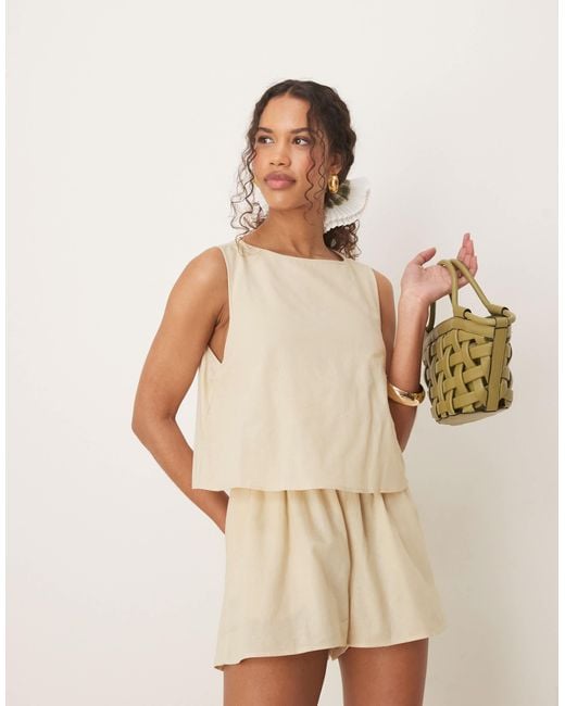 ASOS Natural – zweilagiger playsuit