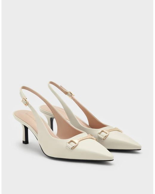 Charles & Keith Natural Leslie Slingback Pumps