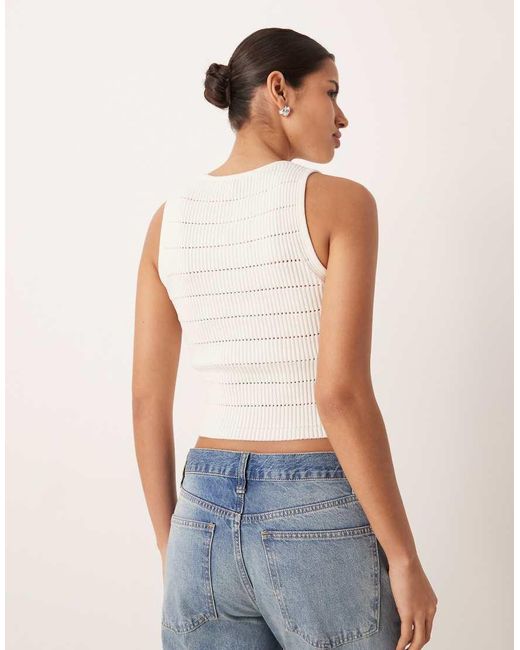 Calvin Klein Blue Cropped Chenille Knitted Vest