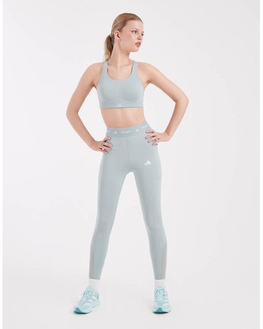 Adidas Originals Blue Optime Workout High Support Bra