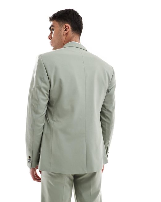 ASOS Gray Double Breasted Regular Suit Jacket for men