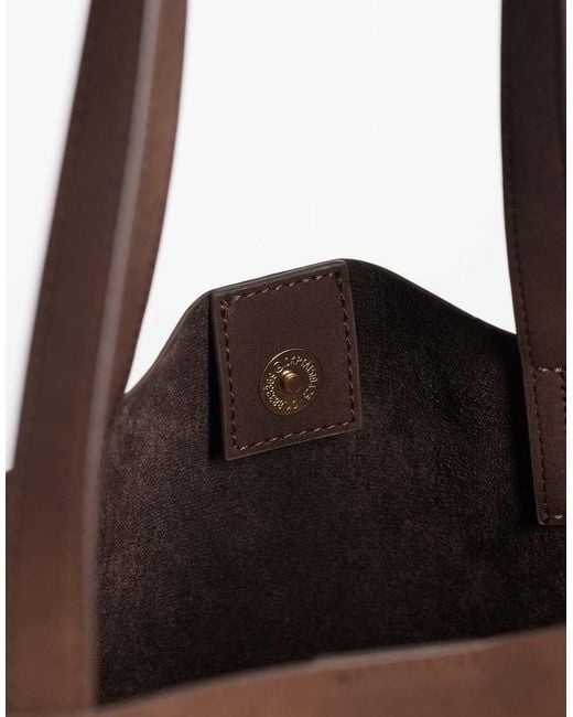 ASOS Brown Oversized Bonded Faux Suede Tote