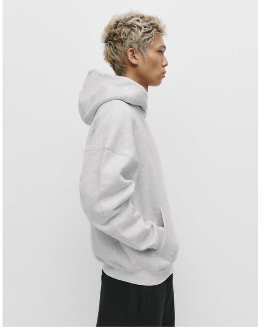 Pull&Bear – kastiger kapuzenpullover in White für Herren