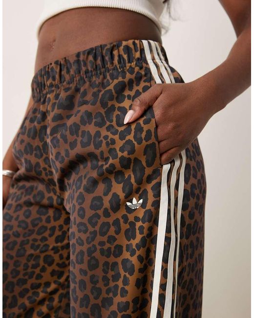 Adidas Originals Natural Satin Wide Leg Track Pants
