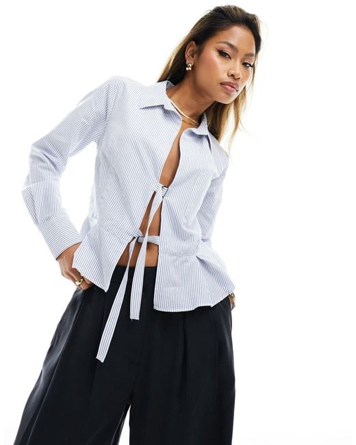 ASOS White Slim Shirt With Buckle Detail
