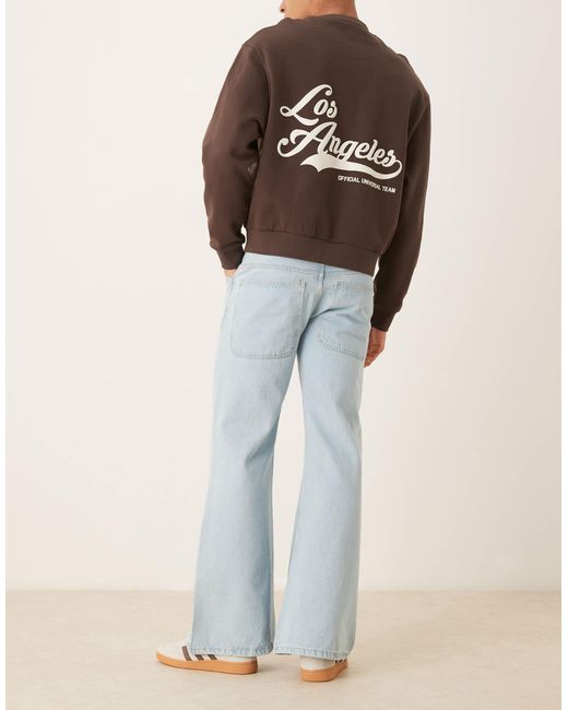ASOS Blue Wide Flare Jeans for men