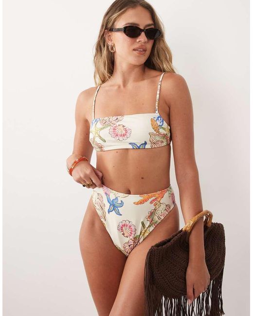 ASOS Brown Shelly Azores High Leg High Waist Bikini Bottom
