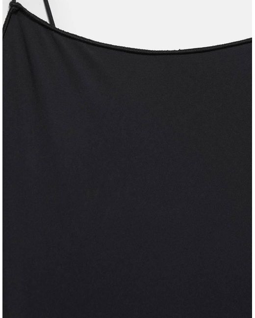 Pull&Bear Black Basic Strappy Swimsuit