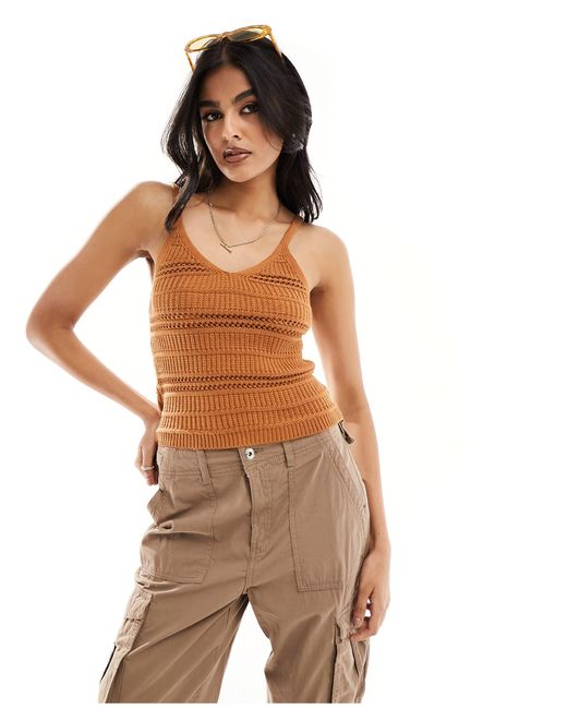 New Look Brown Knitted Cami Singlet