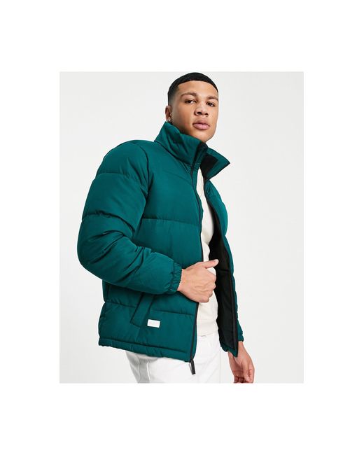 Hollister Green Lined Heavyweight Puffer Jacket for men