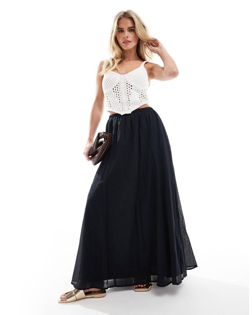 ASOS Blue Asos design petite – baumwoll-maxirock