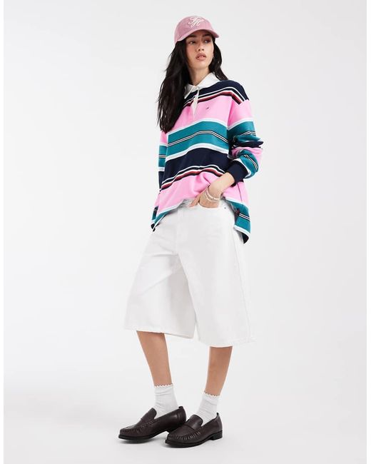 Tommy Hilfiger White Relaxed Fit Rugby Shirt