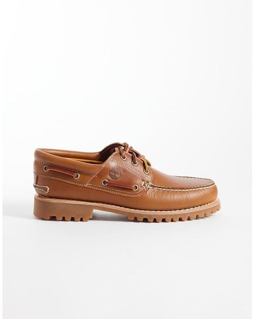 Timberland Brown 3 Eye Boat Shoes for men