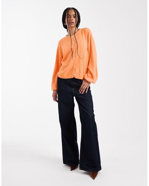 Pieces Orange Knitted Cardigan