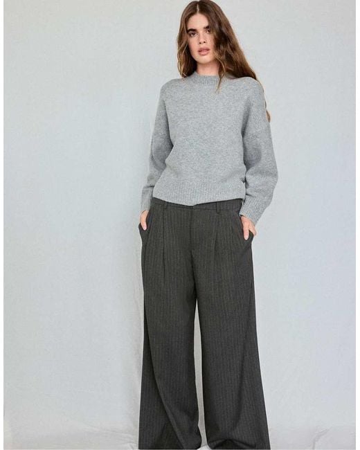 Stradivarius Gray Soft-Touch Basic Knit Jumper