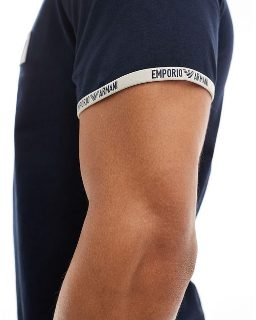 Emporio Armani Blue Bodywear T-shirt With Logo Detail for men