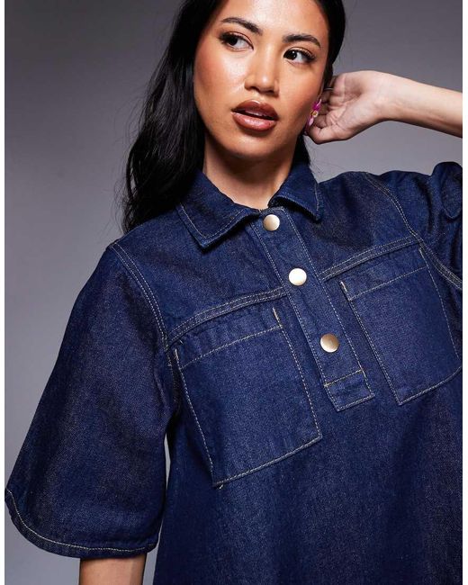 River Island Overhemdjurk Met Kraagje in het Blue