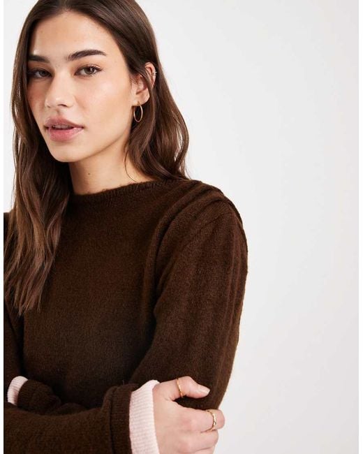 ASOS Brown Double Layer Cinched Sweater