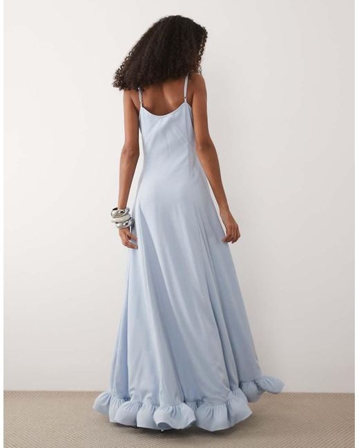 Y.A.S White Cami Maxi Dress With exaggerated Buble Hem