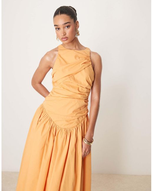 ASOS Orange – strukturiertes maxikleid