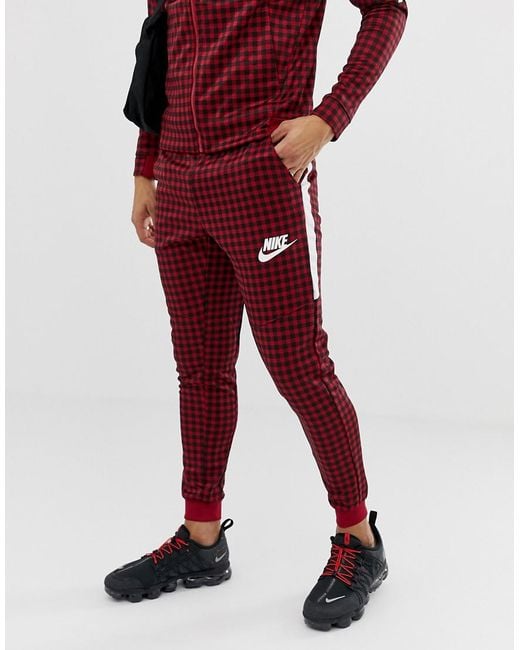 Pantalon de jogging carreaux vichy Synthétique Nike pour homme en coloris  Rouge | Lyst
