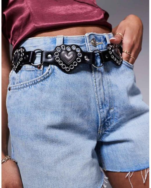 Cintura Nera Con Nappe A Forma Di Cuore di South Beach in Blue