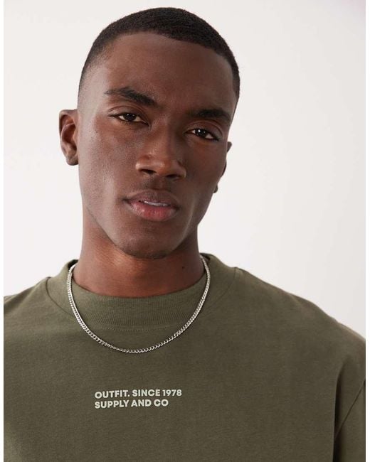 Threadbare Natural Back Print T-shirt for men
