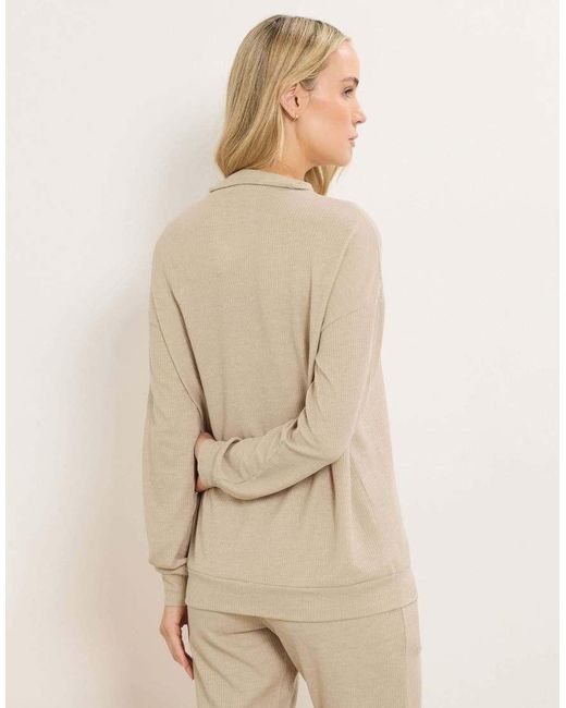 Long Tall Sally Natural Waffle Lounge Top