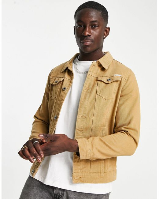 Liquor N Poker Tan Denim Jacket in 