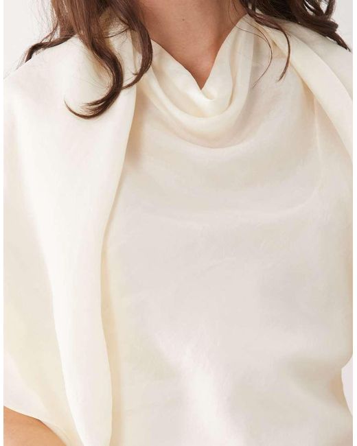Mango Natural Capsule Short Sleeve Maxi Dress With Scarf Detail