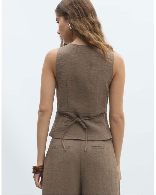 Stradivarius Green Sleeveless Buttoned Top