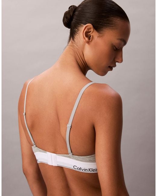 Calvin Klein White Icon Cotton Modal Lightly Lined Post Surgery Triangle Bra