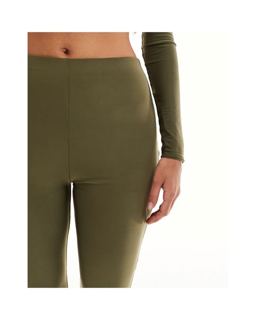 Pantalon d'ensemble évasé près du corps à double épaisseur ASOS en coloris Green