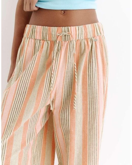 Pull&Bear Pink Striped Barrel Trousers