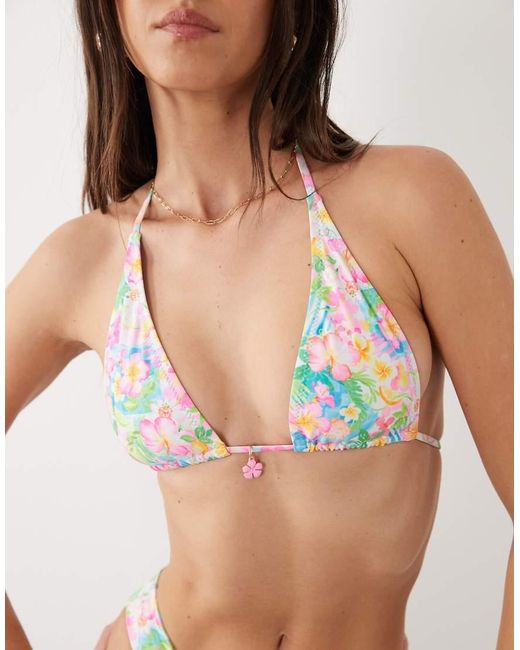 Kulani Kinis Green Summer Daydreams Halterneck Bikini Top