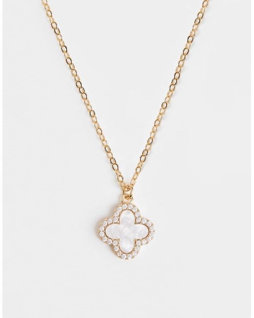 Accessorize Natural Z Clover Pendant Necklace
