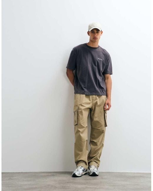 Hollister Natural Holister baggy Cargo Trousers With Pockets for men
