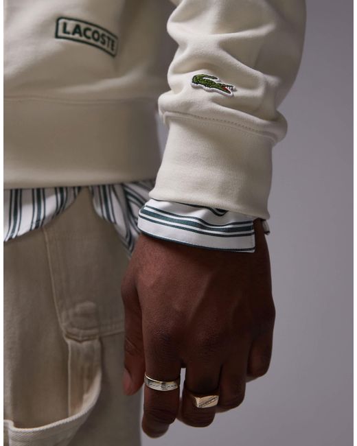 Sweat à capuche à enfiler avec imprimé devant et au dos Lacoste pour homme en coloris Gray