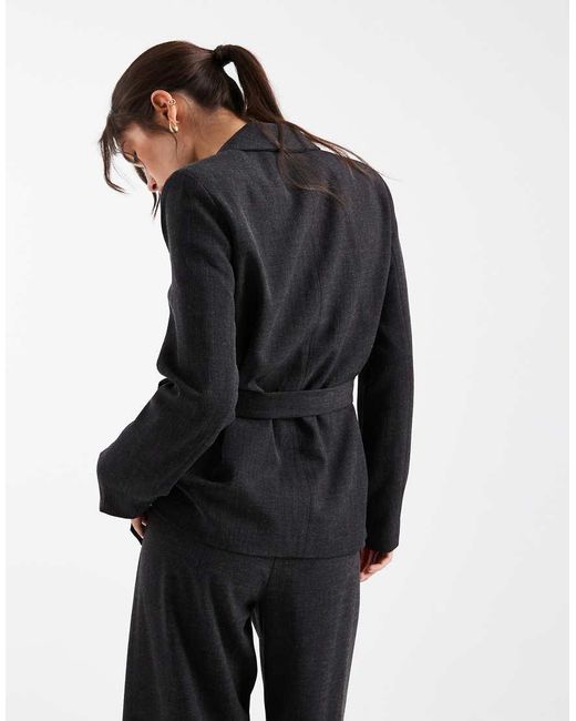 Vero Moda Black Tailored Tie Side Blazer Co-ord