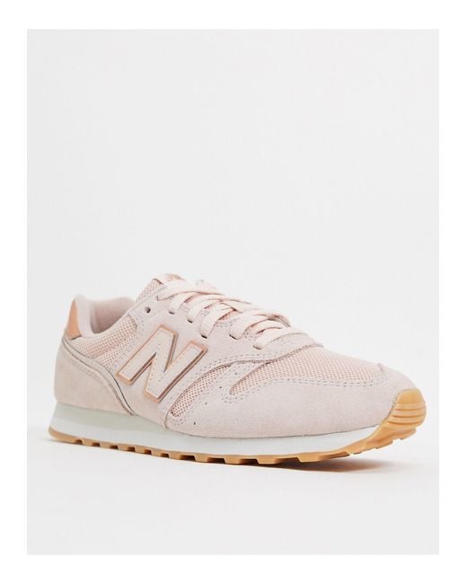 New Balance Suede 373 Womens Pink / Rose Gold Trainers | Lyst