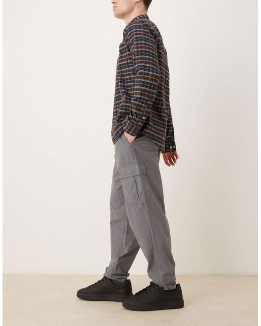 ASOS Gray Tapered Cargo Trouser for men
